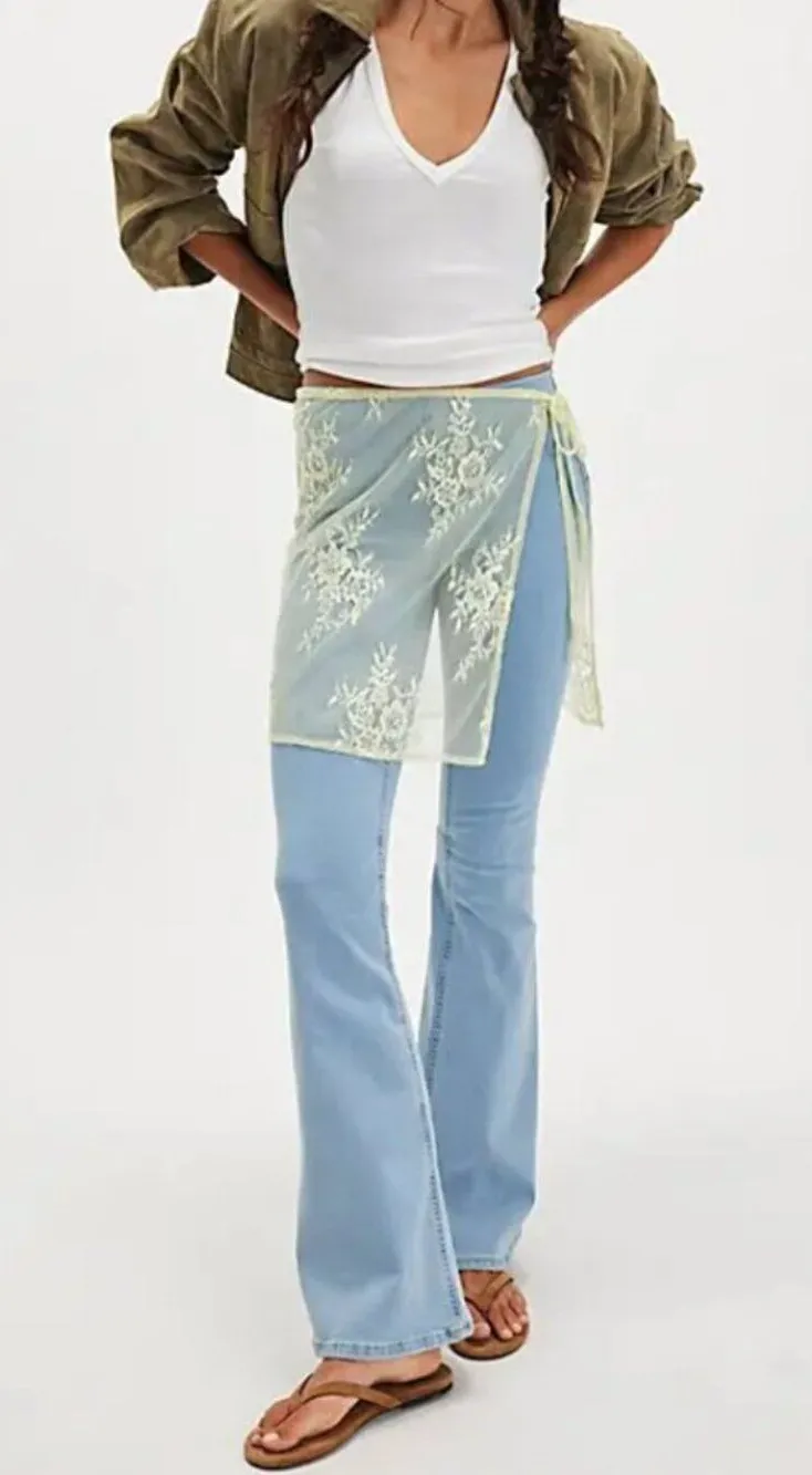 NWT Free People So Mini Sheer Sarong in Butter Yellow