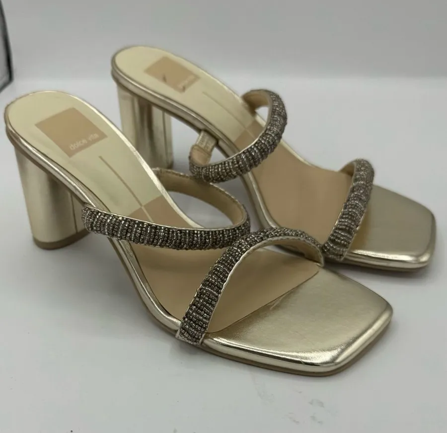 DOLCE VITA nolah heels in gold size 7.5 wedding bridal bridesmaid formal date