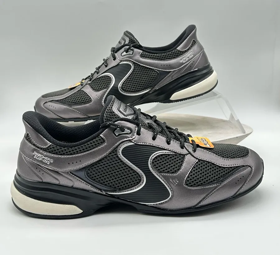 Skechers Slip Ins Exhilarate Metallic Dreams Black Grey Sneakers 104532 Size 11