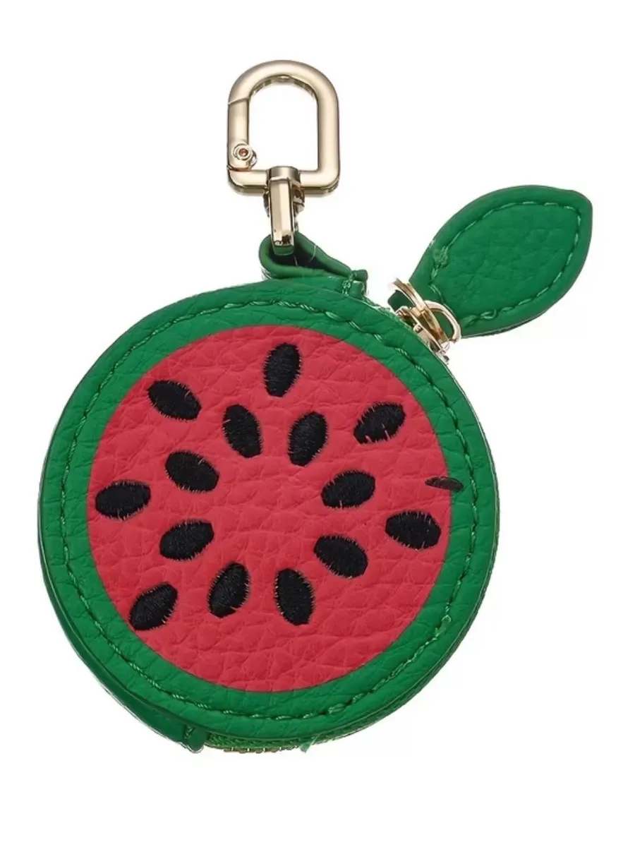 Watermelon Purse Bag Charm AirTag Keychain Zippered Fruit Accessory NWT Pink
