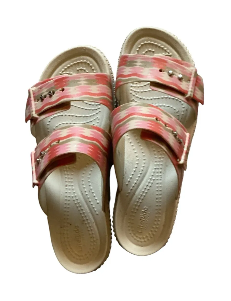 Crocs LiteRide Marbled Aztec Platform Sandals Women's Size 7
