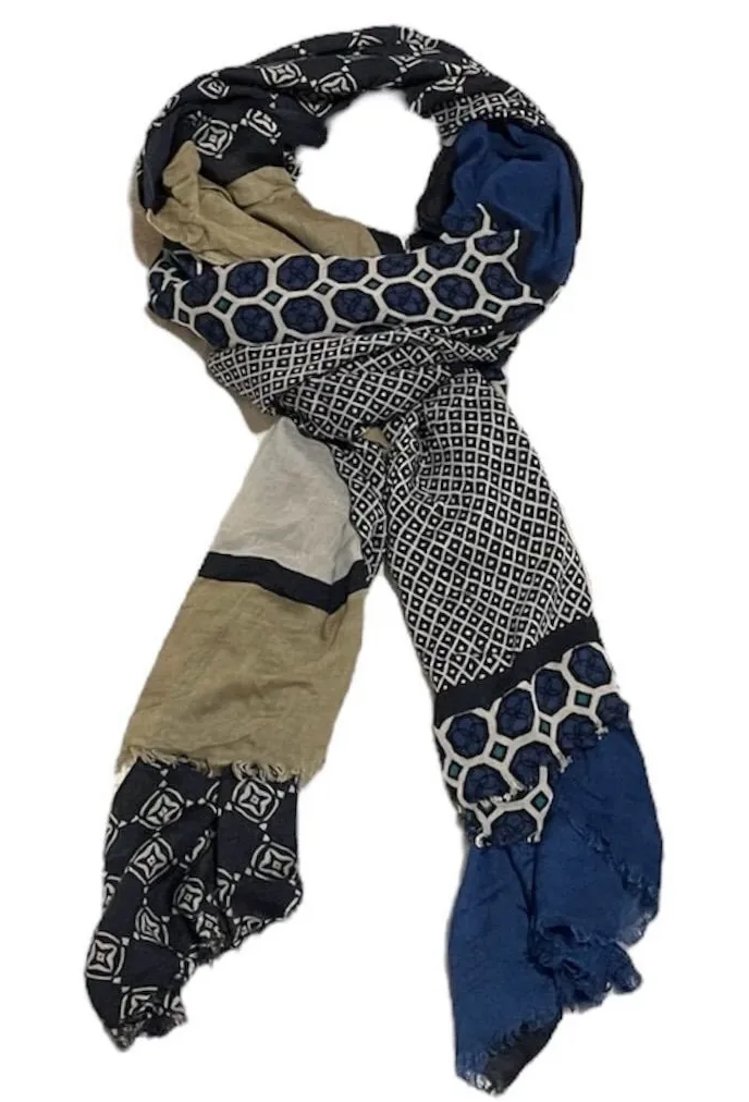 Ann Taylor Mixed Pattern Geometric Oblong Scarf/Shawl NWT