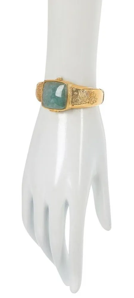 New Jade of Yesteryear Multigemstone Dragon Cuff Watch Gold