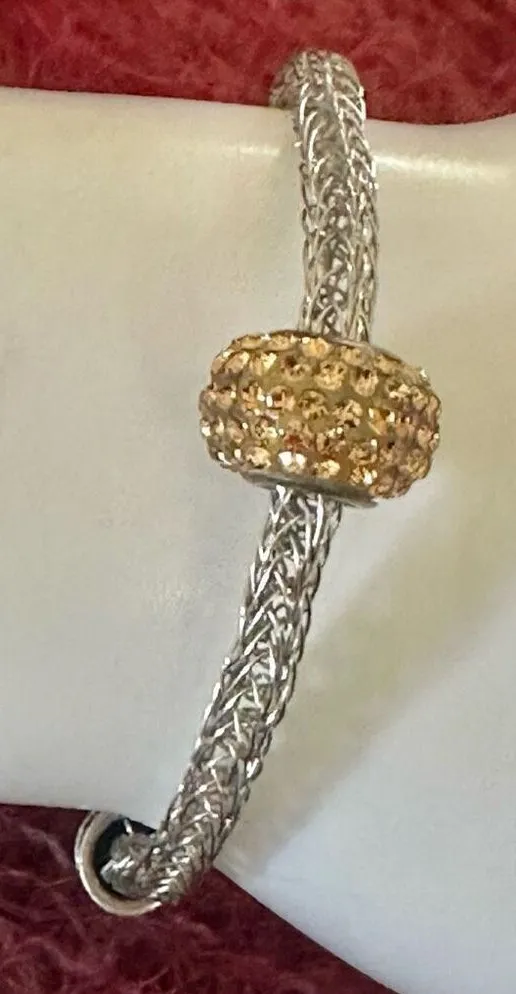 Sterling silver mesh gold tone bracelet Silver