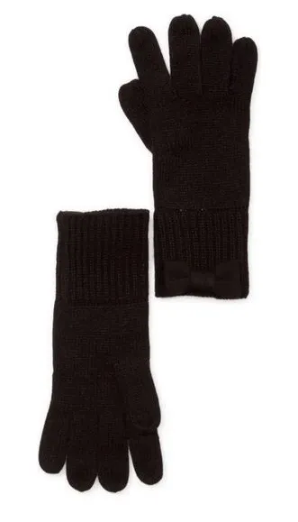 Kate Spade black gloves with bow