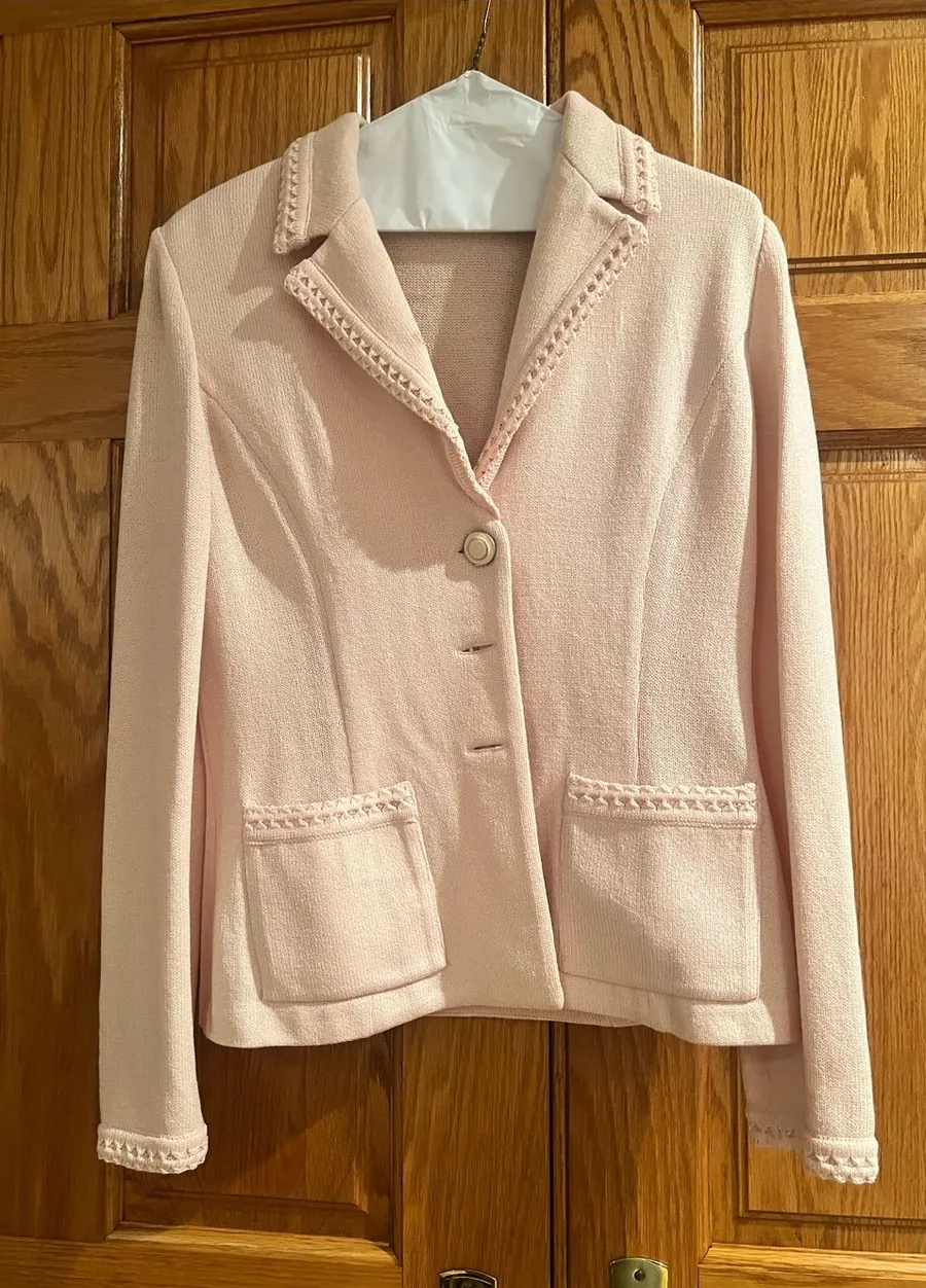 St. John Collection - Spring Capsule Pastel Pink Knit Blazer