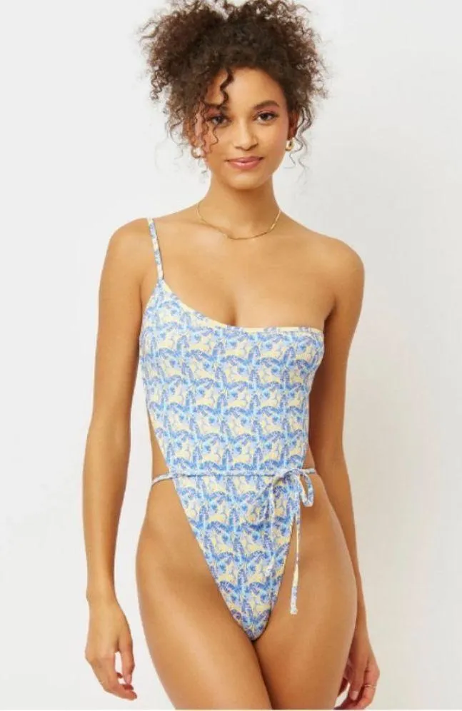 💕FRANKIE'S BIKINIS💕 Evangeline One Piece Swimsuit ~ Monarch Butterflies L NWT