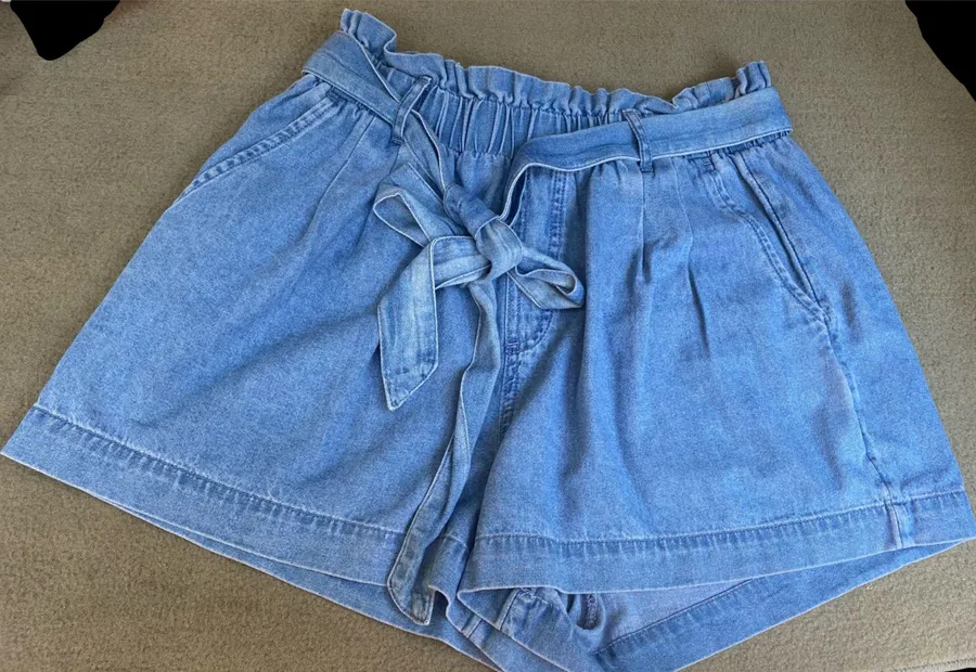 High Waisted Paper Bag Shorts