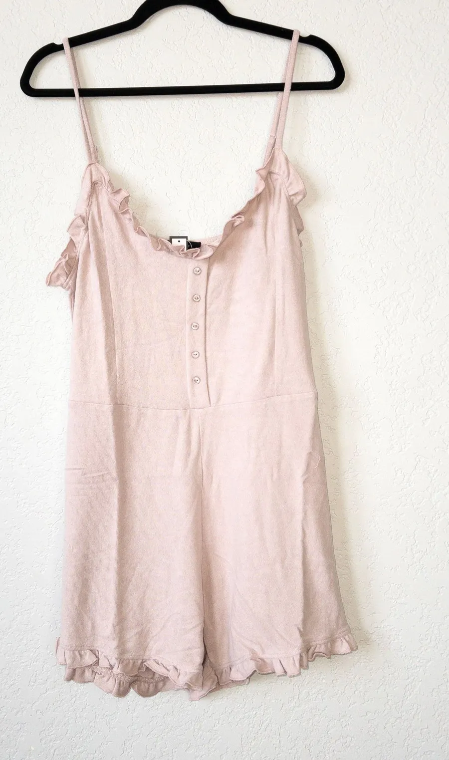 NWT Pink Ruffle Teddy Romper Size 1 (14/16)