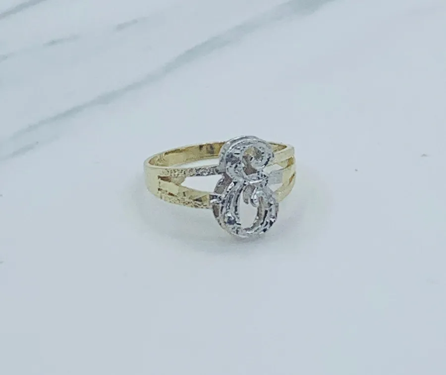 10k Gold Ring Initial E