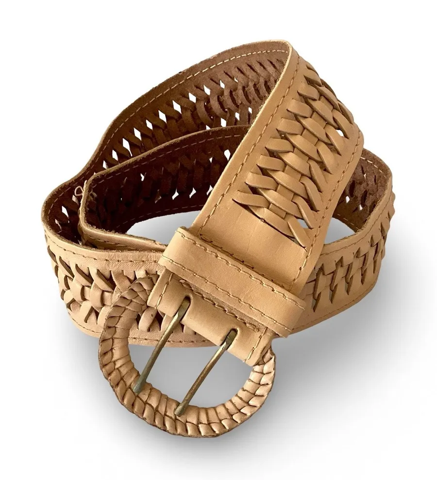 Braided Leather Belt Tan