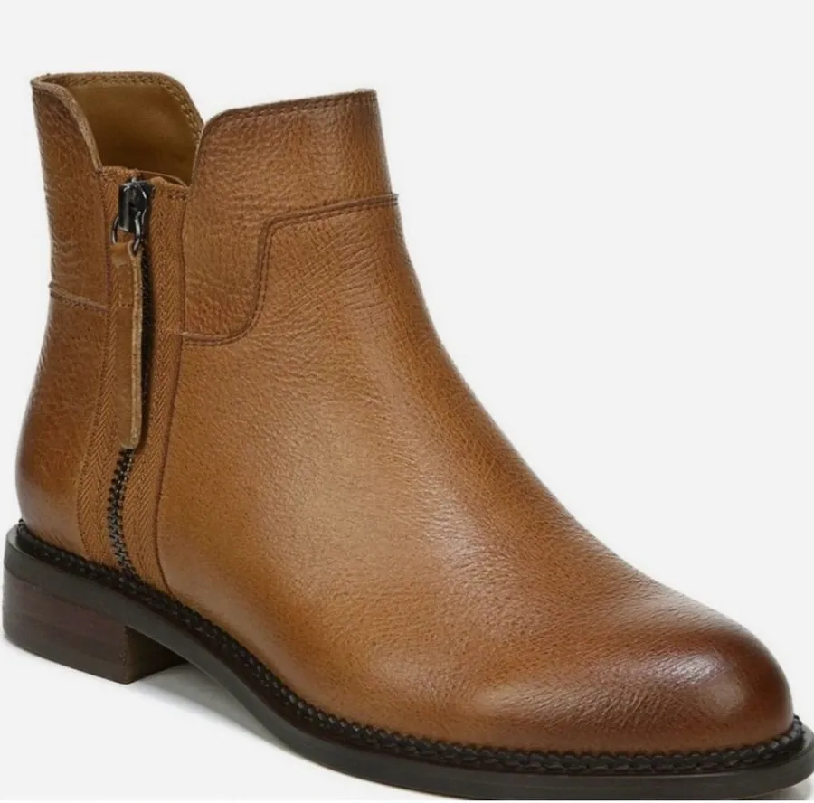 Franco Sarto Halford Brown Leather Ankle Boots Size 5.5 MSRP $160