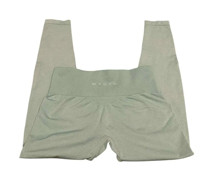 NVGTN Seamless Leggings Womens Large Sage Green High Waisted Gymcore Athleisure