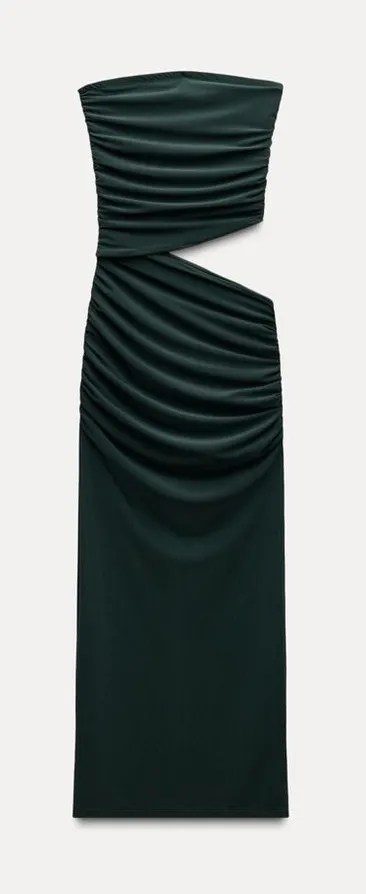 Zara Woman’s Draped Cut-Out Strapless Dress Size Large