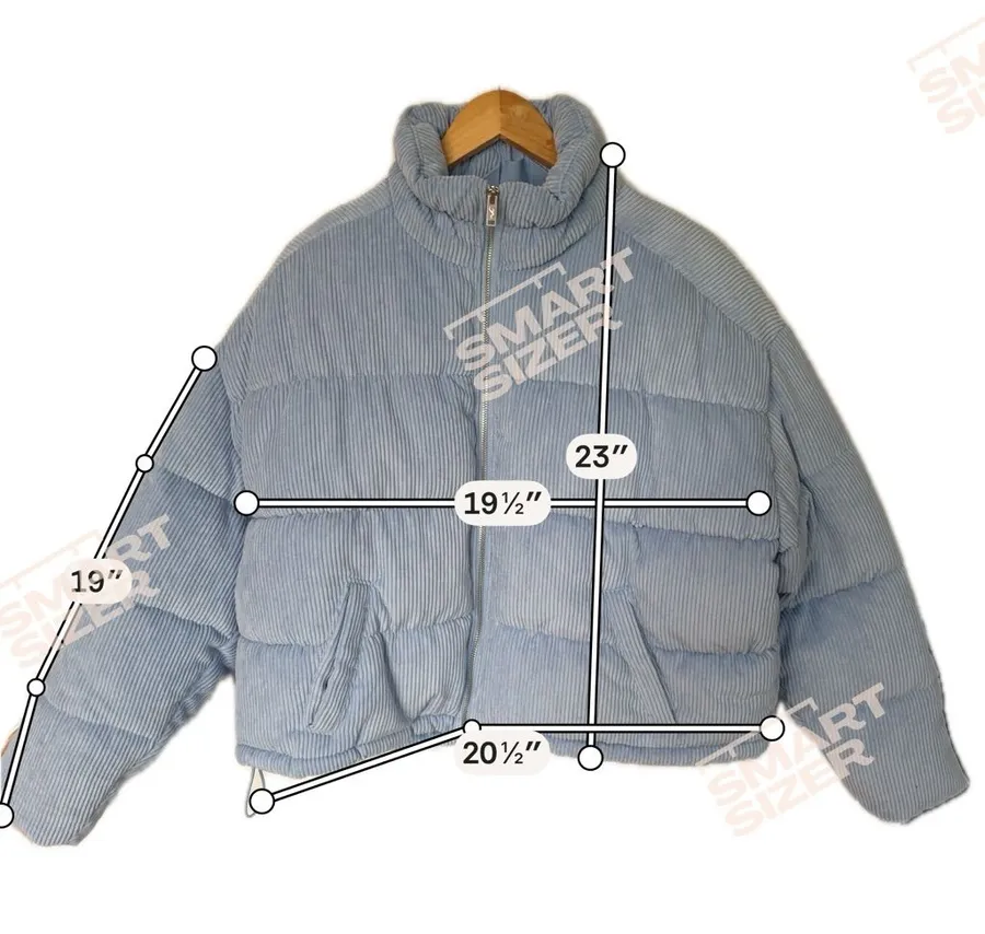 Hollister Sky Blue Corduroy Puffer Jacket