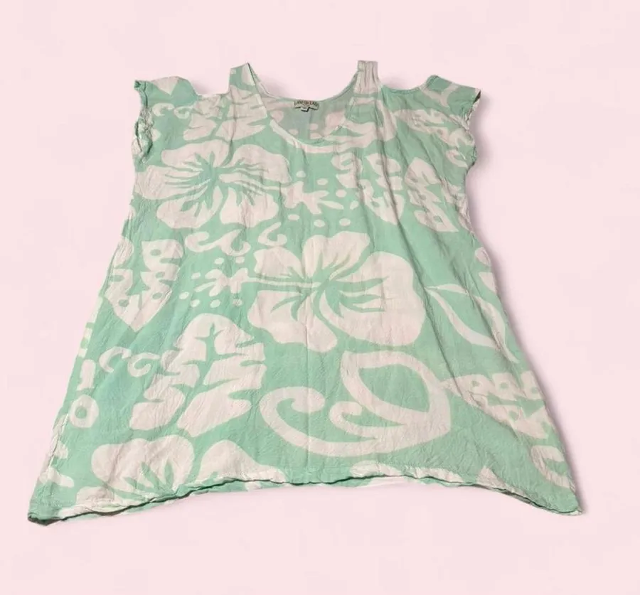 Mint Floral Women’s Swim Coverup Tunic Green Size undefined