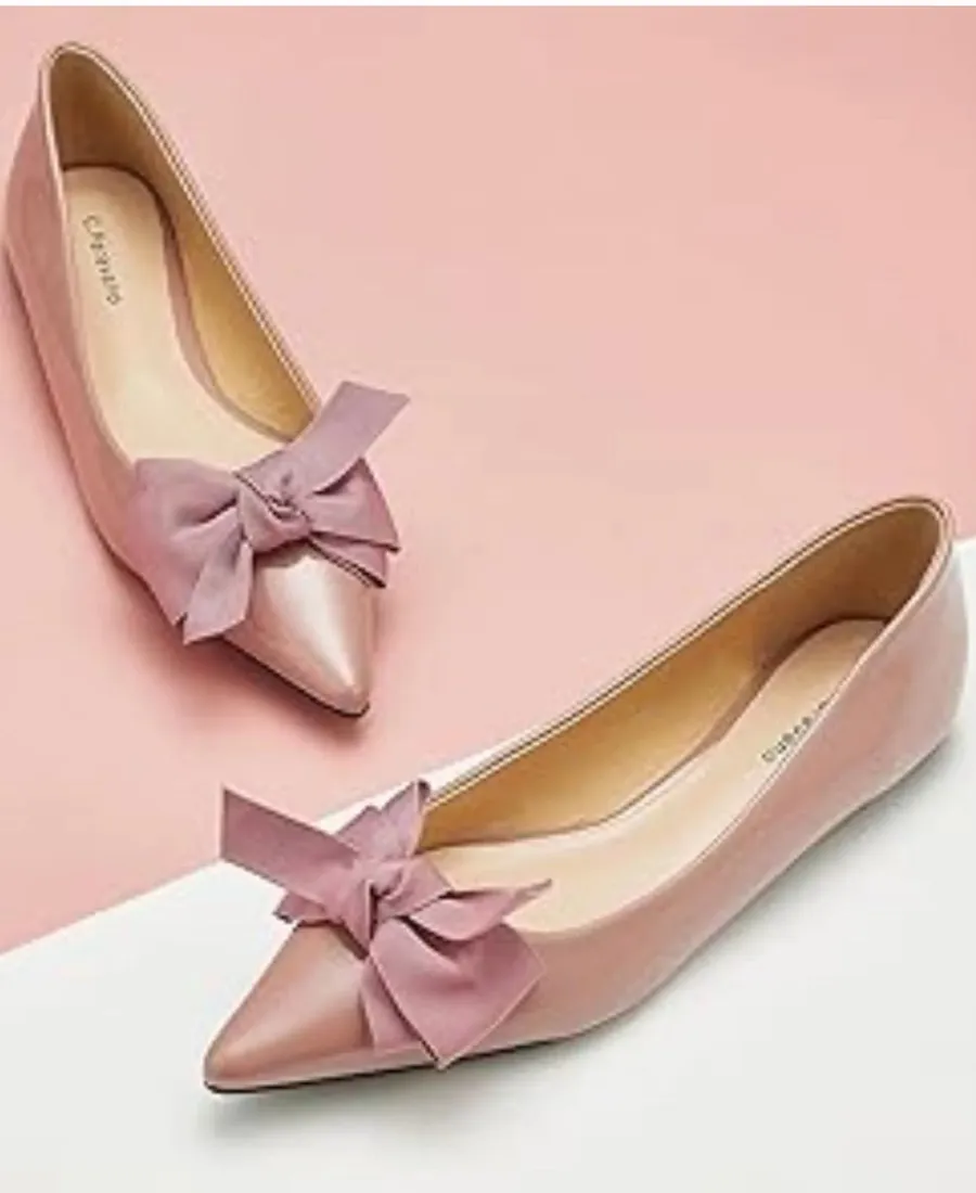 C.Paravano Ballet Flats with Bow for Women, Pink, Size 41/10, NWOT Pink