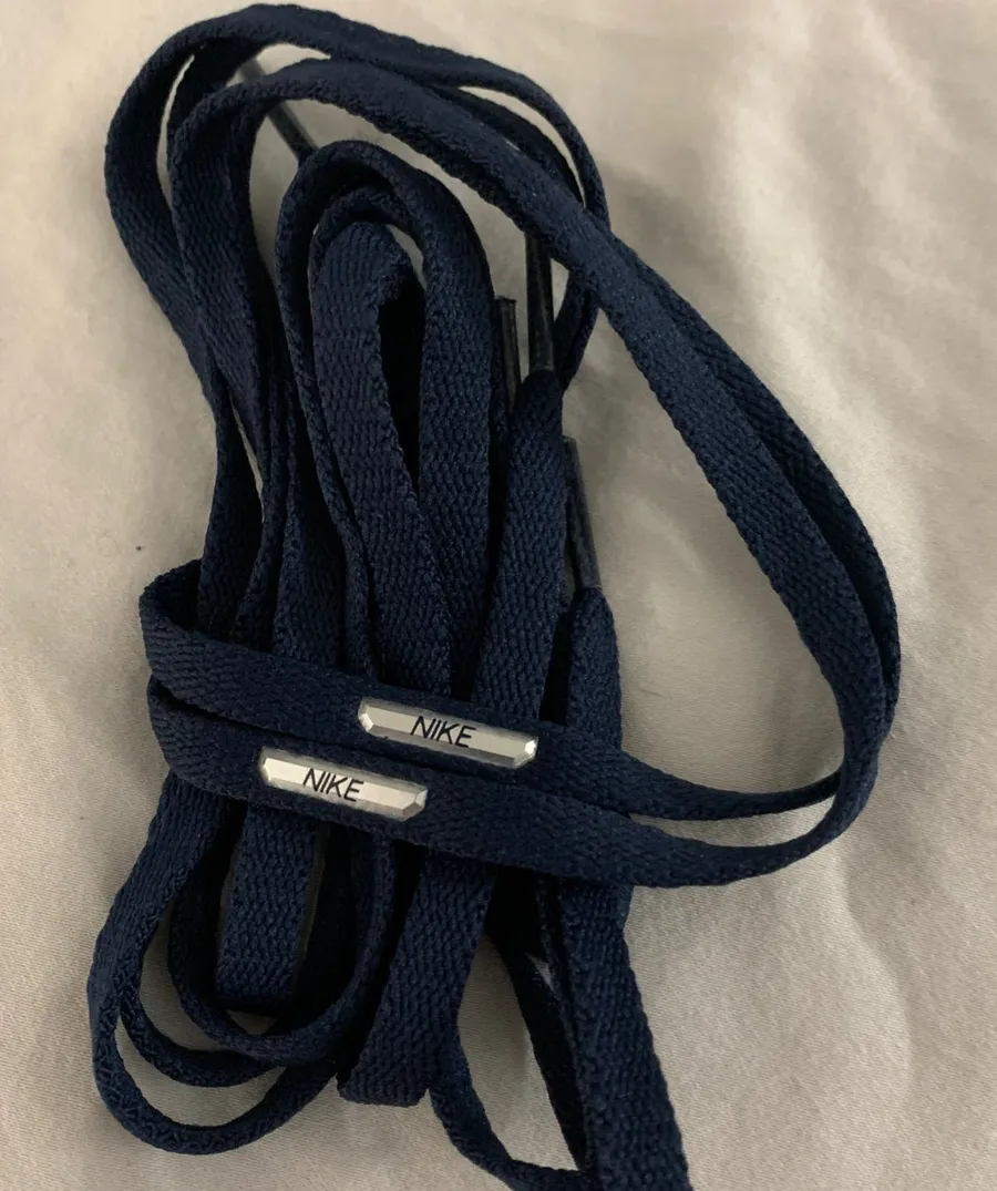 Nike 52” Navy Blue Flat Shoelaces w logo Official Shoelaces