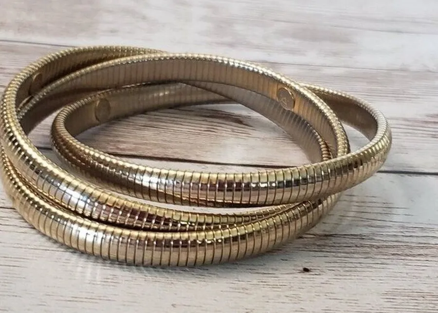 Marshal Metal Manufactory Bracelet Gold Tone Slightly Stretchy