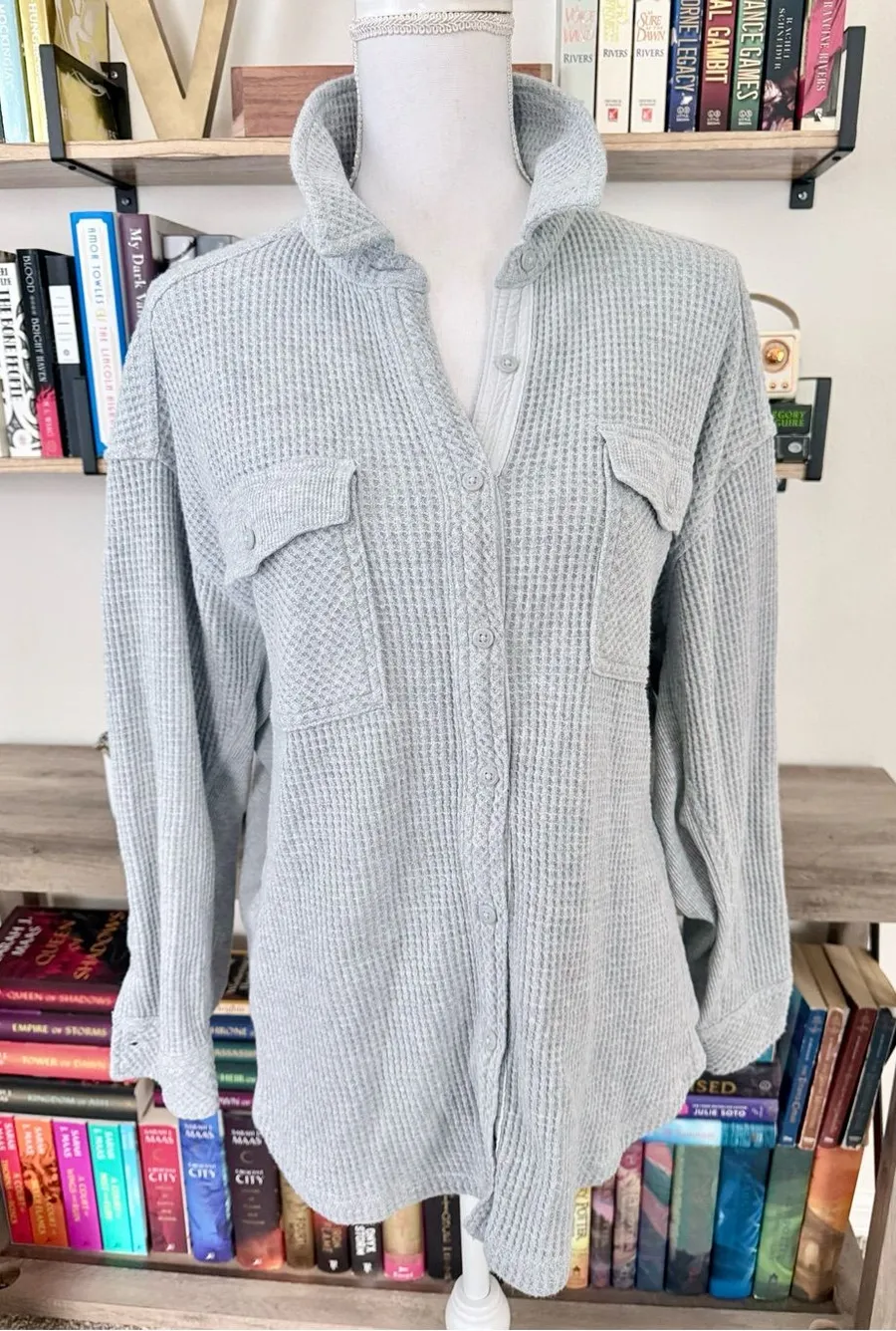 Aerie Waffle Button Down Shirt