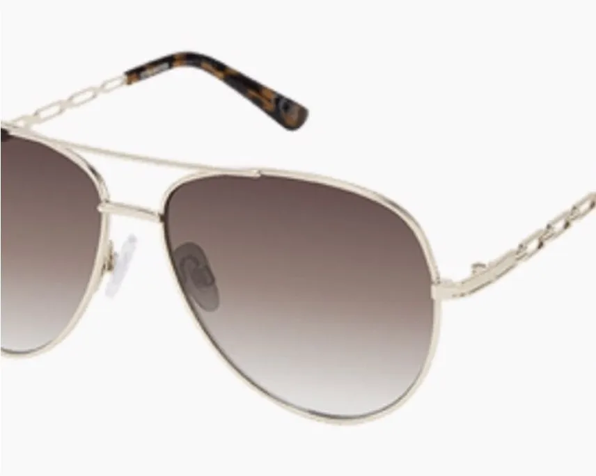 Steve Madden Gold Unisex Aviator Sunglasses