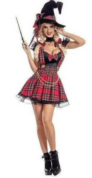 NEW Party King Magic School Dropout Schoolgirl Witch Costume Size XL Black