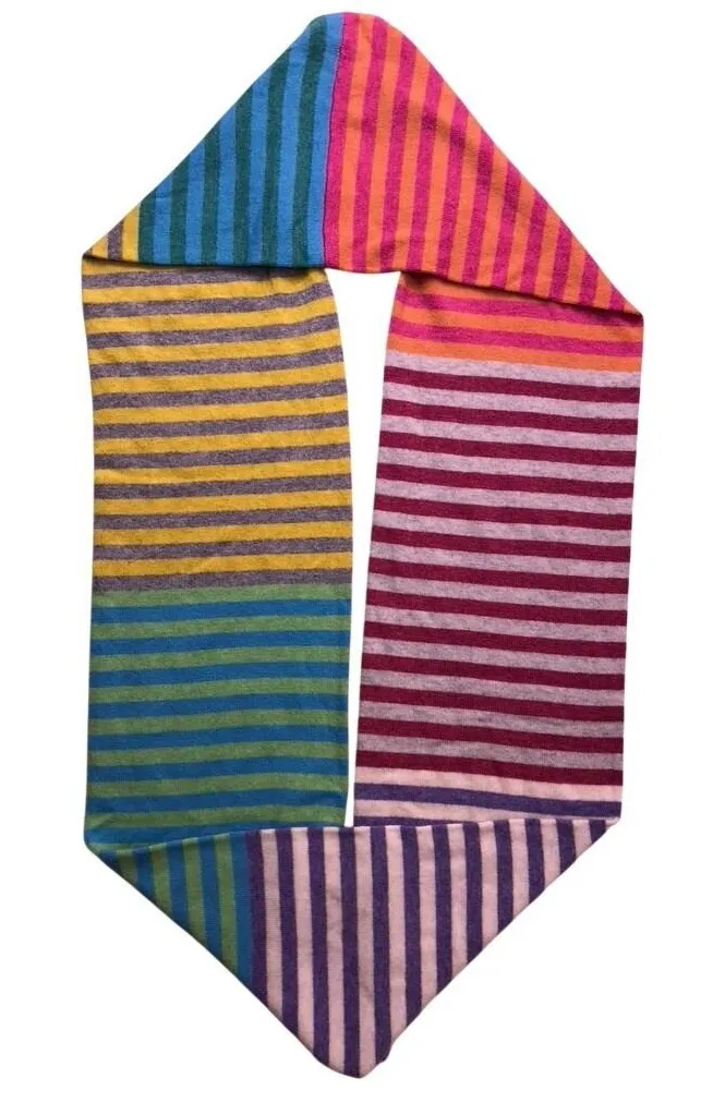 Sundance Infinity Scarf Women One Size Multi Color Excellent Striped Knit Scarf