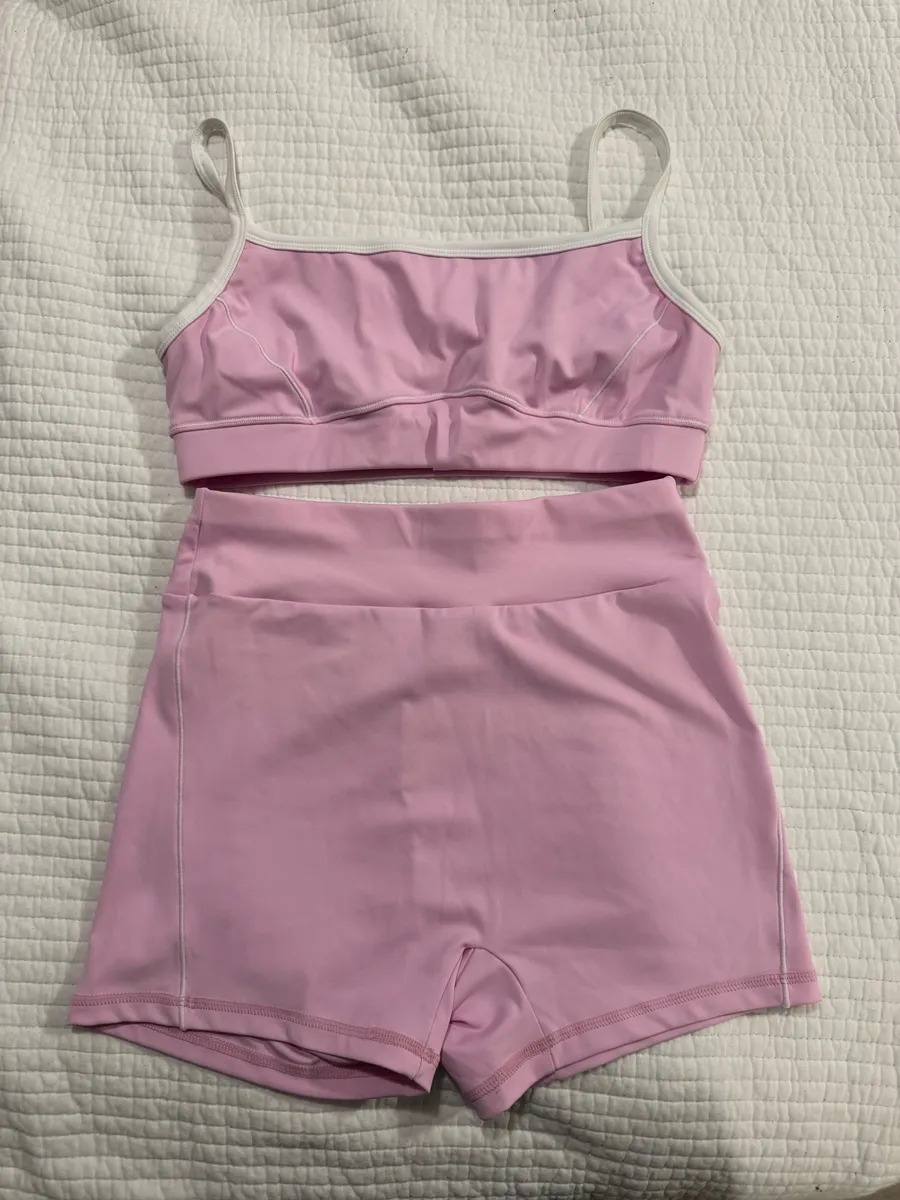pink & white matching set Size M