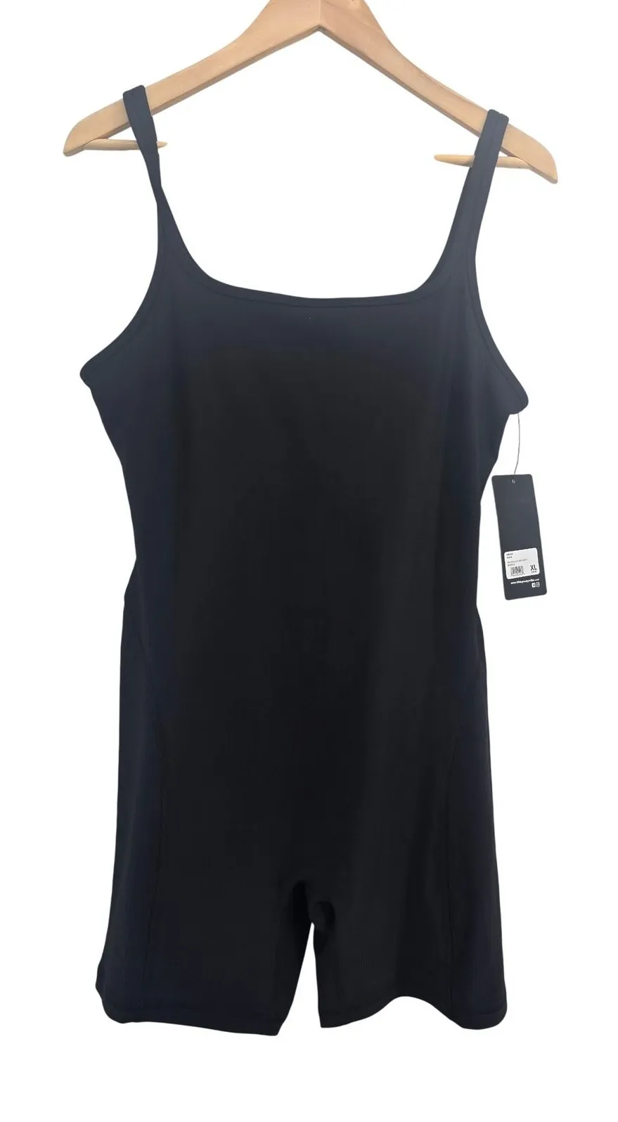 90 Degree by Reflex Romper Womens XL Wonderlink Rib Lotus Black NEW