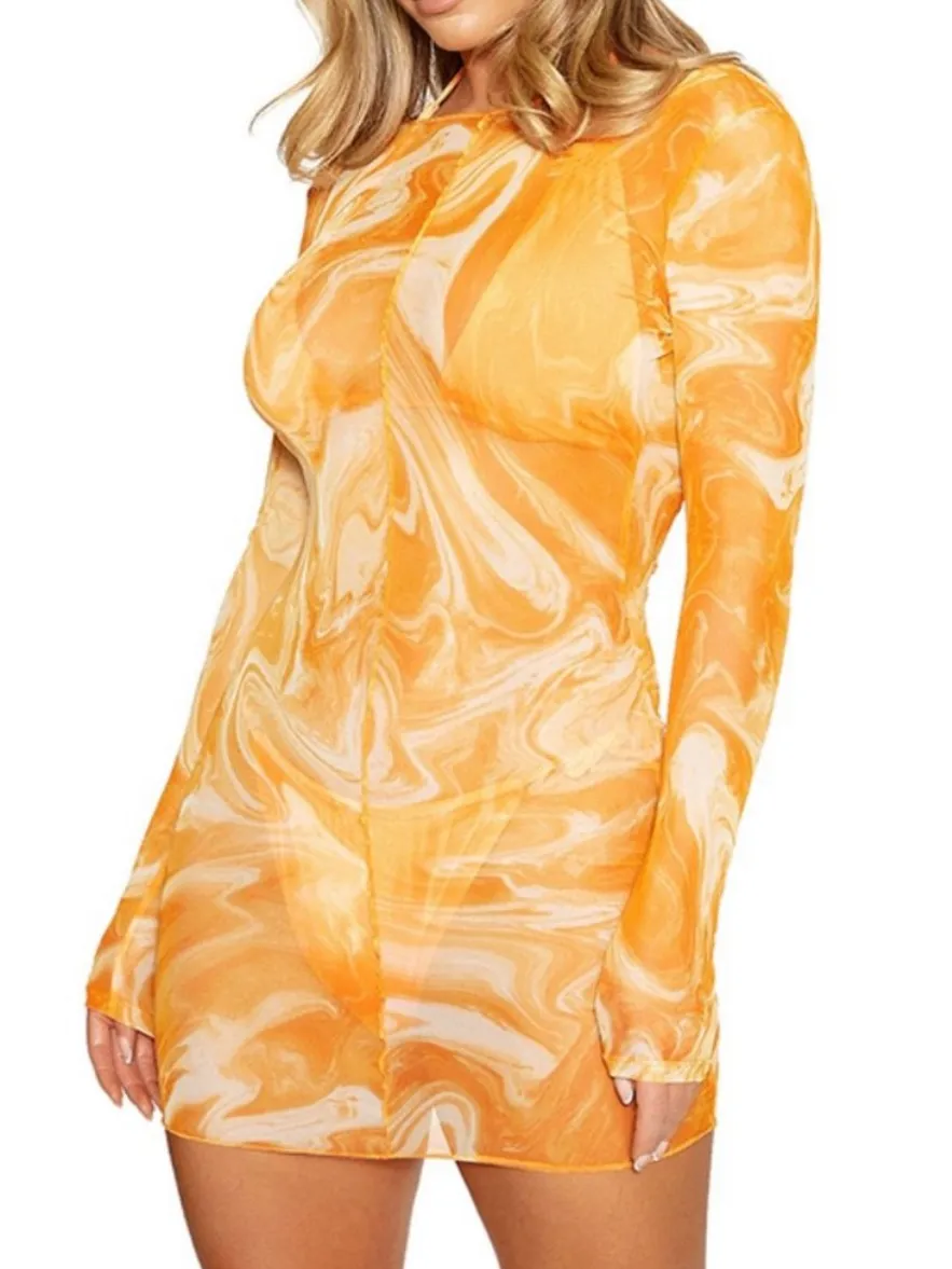 naked wardrobe Orange Dreamsicle Swim Coverup XS NWT