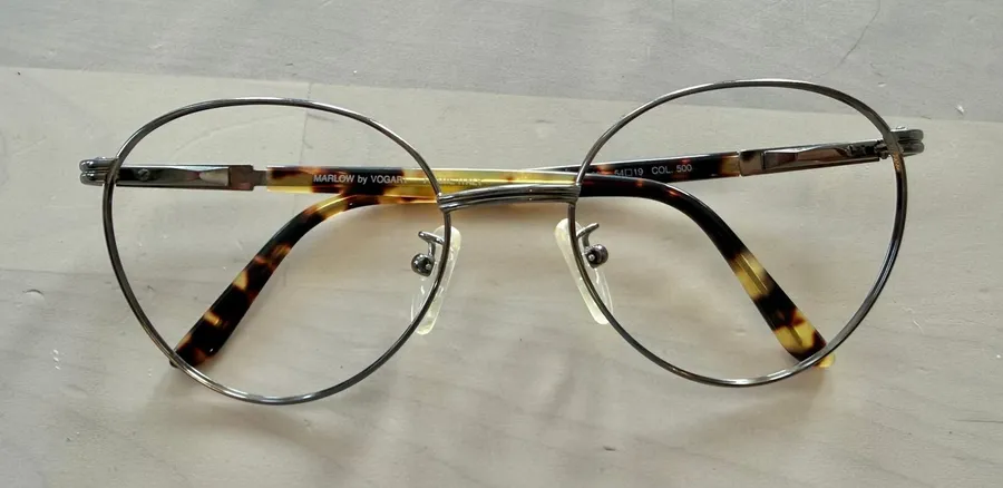 Marlow by Vogart 207 Eyeglasses Frames Gunmetal Tortoise Round Italy 54