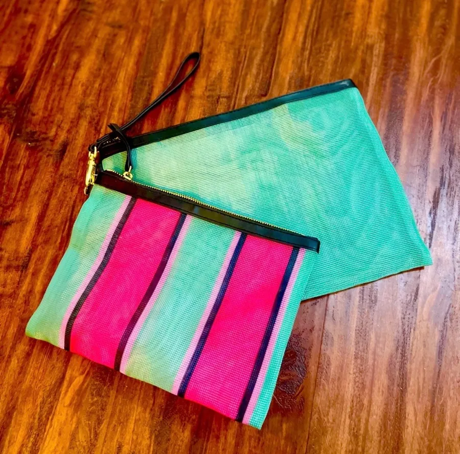 New H&M Pink & Turquoise Mesh Toiletry/Makeup Bags