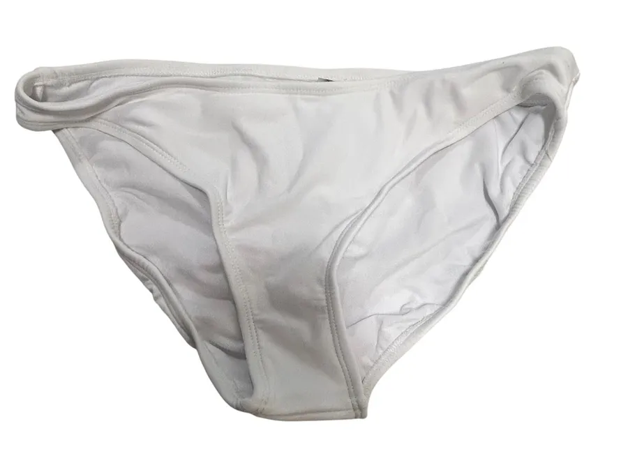 Hapari White Regular Bikini Swim Bottoms UPF 50+ Large NWT Smudge