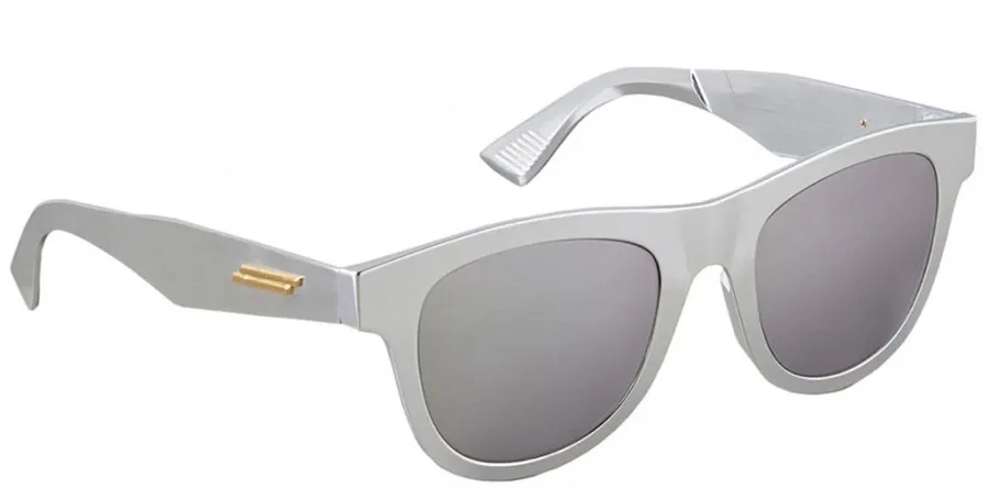 NWT Bottega Veneta Aluminum Classic D-Frame Sunglasses Silver Made in Italy