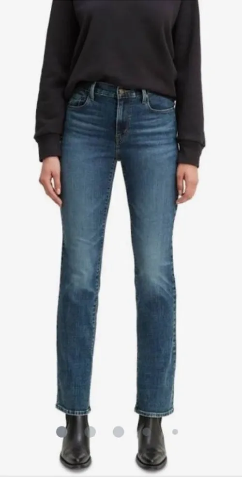 Levi's 505 Straight Dark Wash Straight Leg Jeans Size 12 Mid Rise Denim