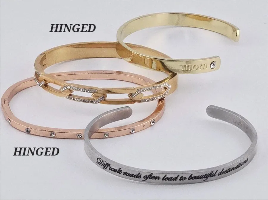 Inspirational Cuff Bracelets Lot of 4 Gold