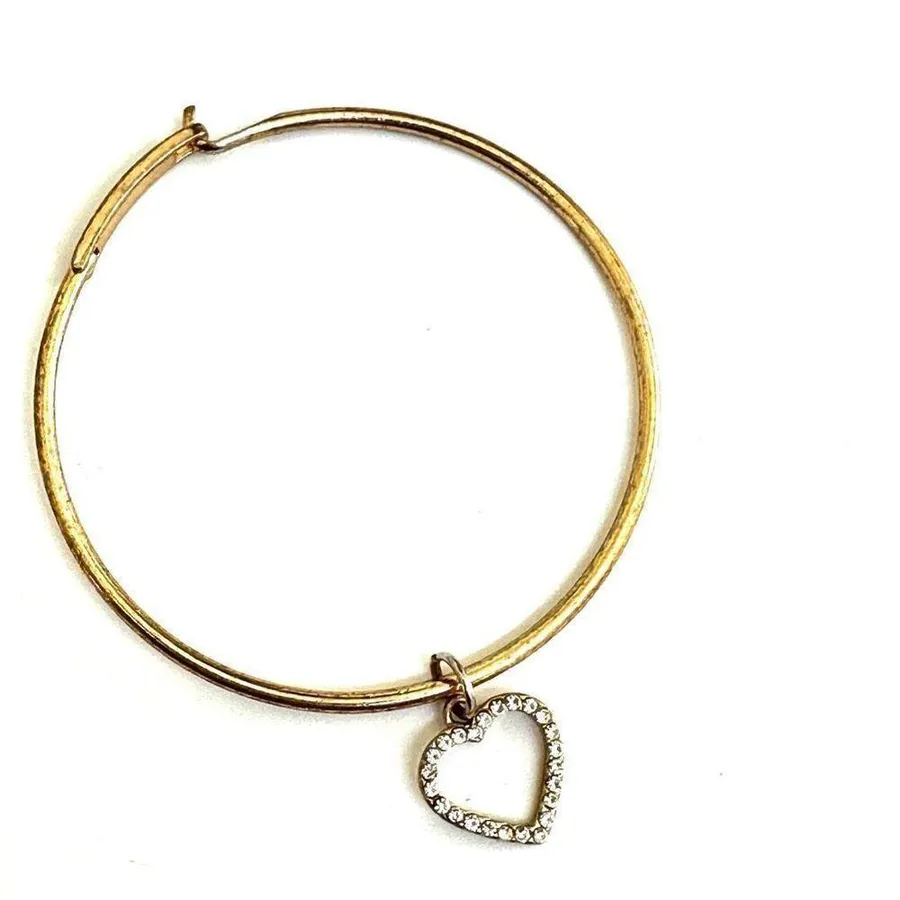 Hard Rock Cafe rhinestone heart bangle bracelet
