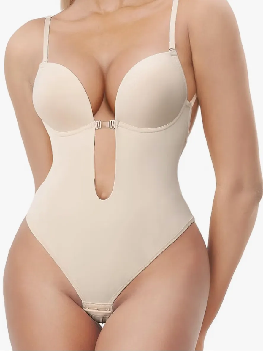 Decorus Shapewear Backless Bodysuit Plunge: Low back Shaper