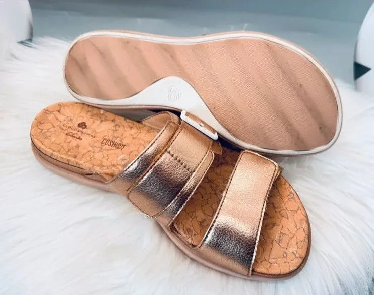 Clarks Cloudsteppers Step June Tide Sandals Rose Gold Cork Women’s 6.5M EU 37