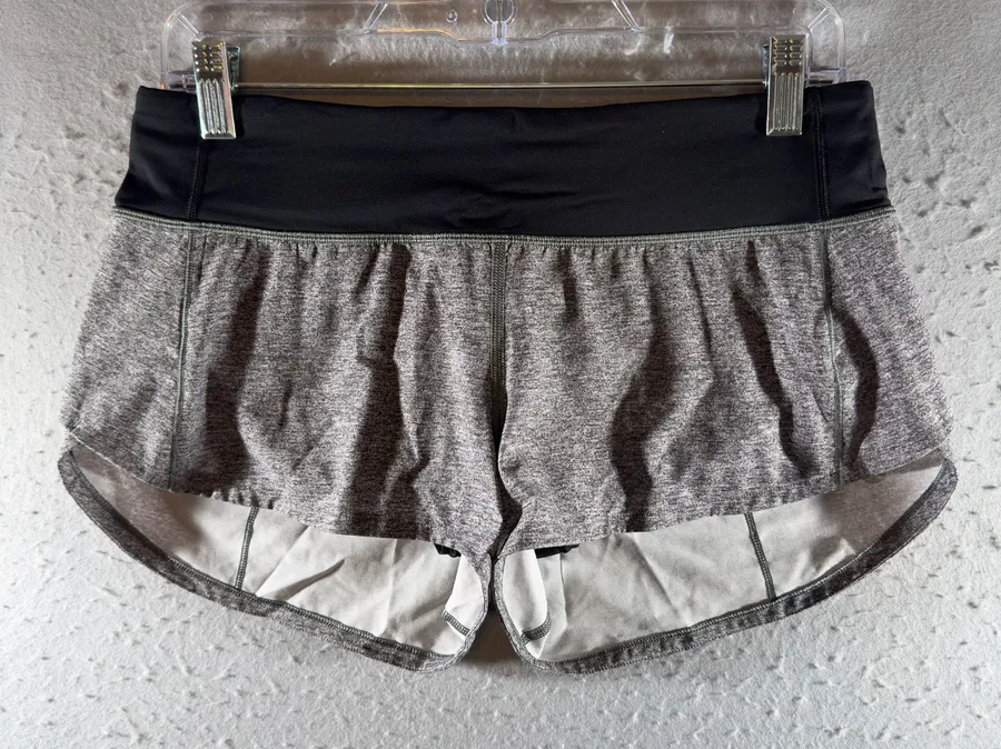 1680 | Lululemon Speed Up Running Workout Shorts Heathered Gray Women 6