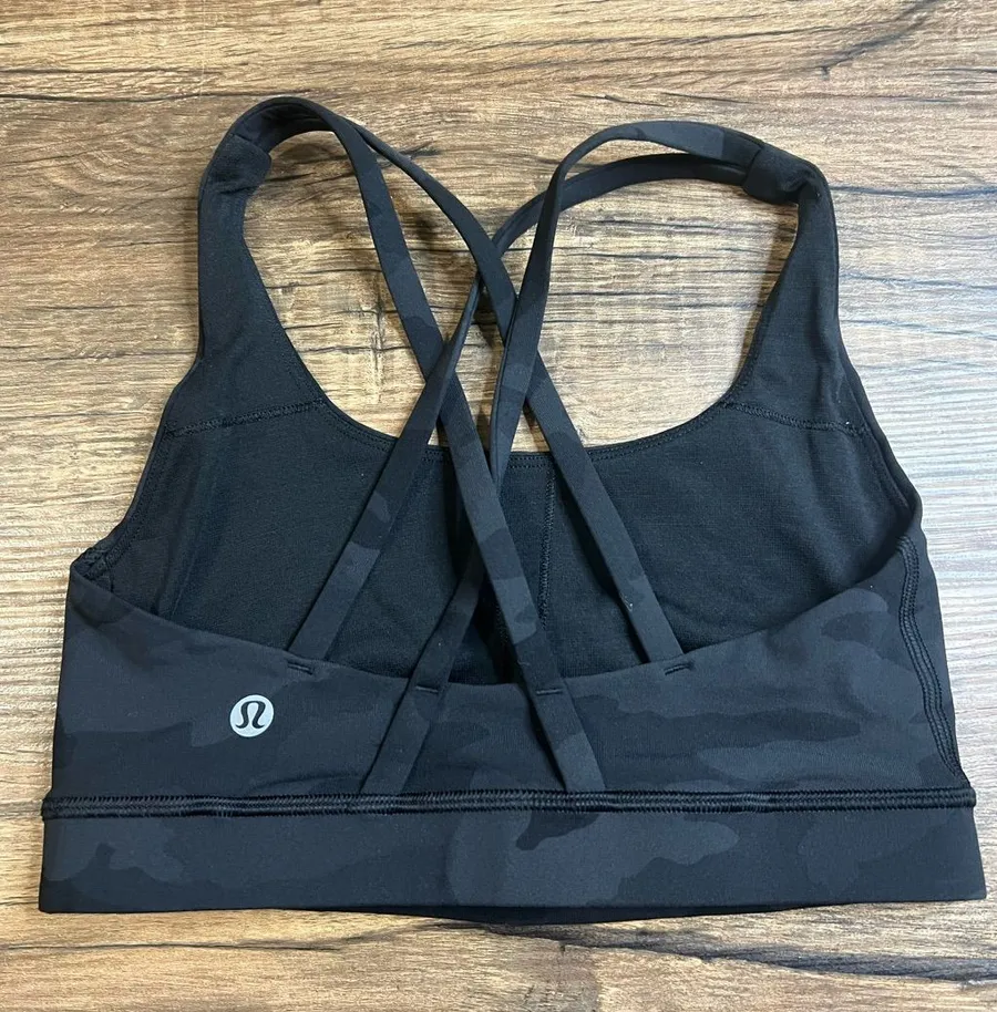 Lululemon Energy Bra Medium Support B-D Cup Heritage 365 Camo Deep Coal Multi