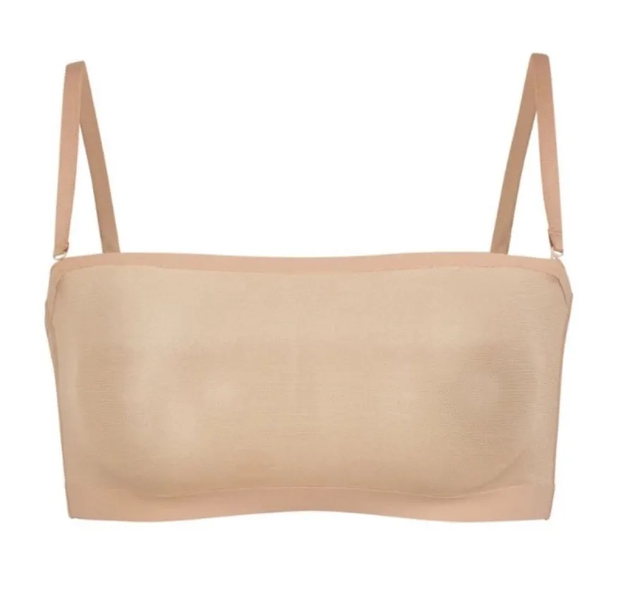 Skims Sheer Sculpt Bandeau Strapless Bra Clay Medium