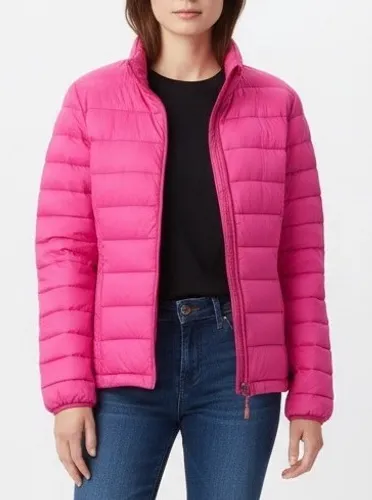 HEAT Lightweight Puffer Jacket Pink Full Zip M Down Feather Blend Size M
