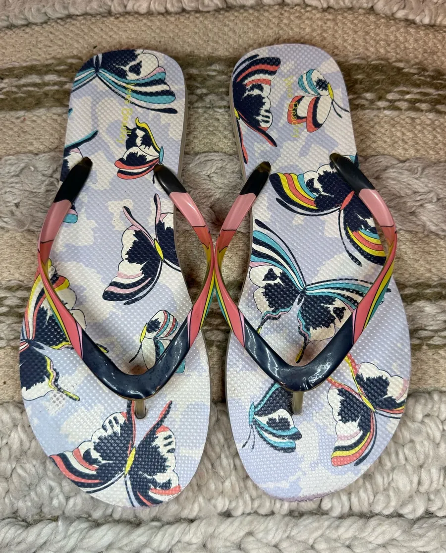 Vera Bradley Butterfly Print Flip Flops Sandals Multicolor Size 11