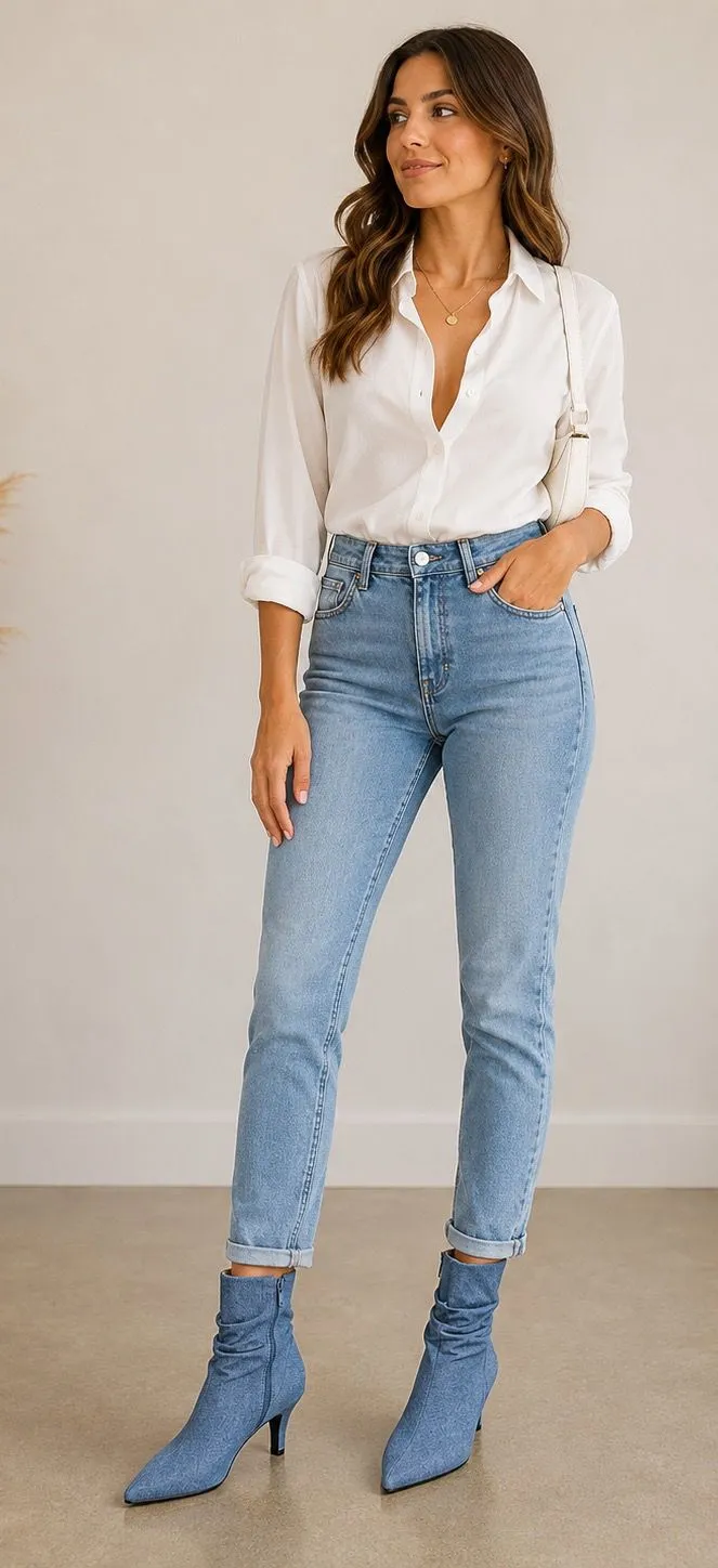 Women’s Blue Denim Slouchy Pointed