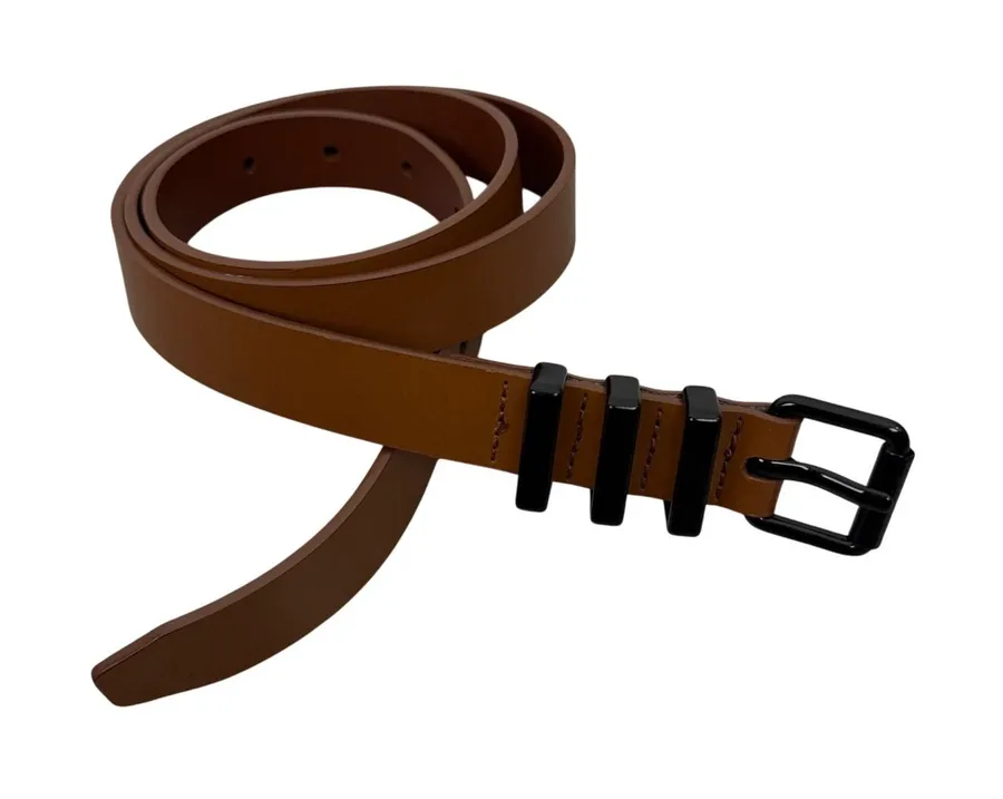 Rebecca Minkoff Belt Womens Large Brown Leather Buckle Up Single Prong Buckle