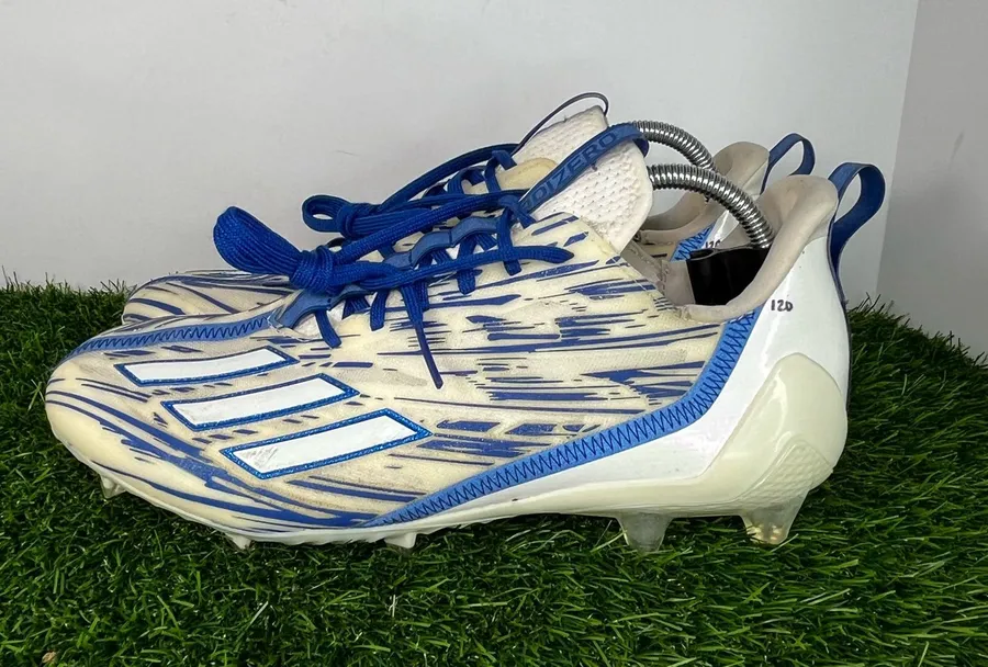 Adidas Adizero 12.0 Football Cleats White Blue Men’s Size 11.5 EU 46