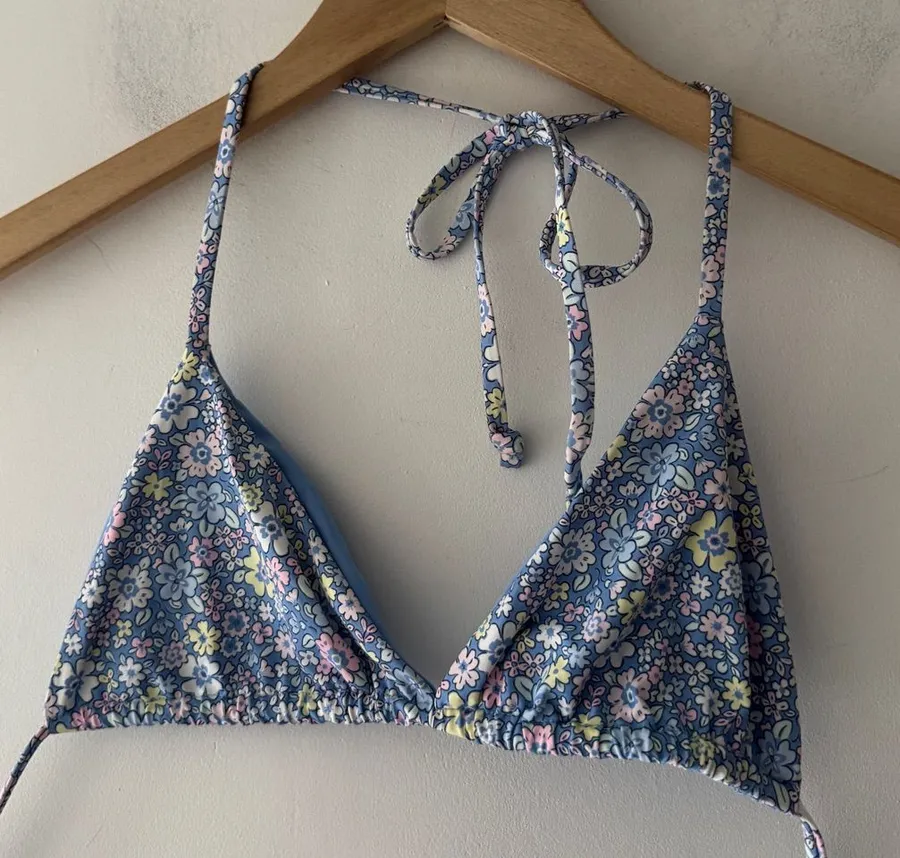 Frankis Bikinis Tia Blue Floral Triangle Bikini Top