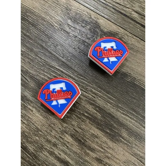 Philadelphia Phillies Baseball Team Charm For Crocs Shoe Charms - 2 Pieces