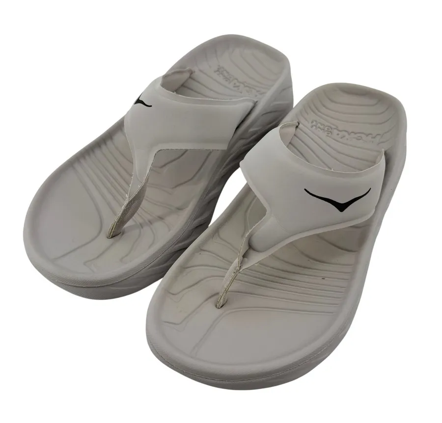Hoka Ora Recovery Flip Flop Sandal Lunar Gray Women 7 Casual Comfy Thong Slides